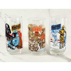 Star Wars Tall Glasses The Empire Strikes Back The Return Of The Jedi 1980 x3